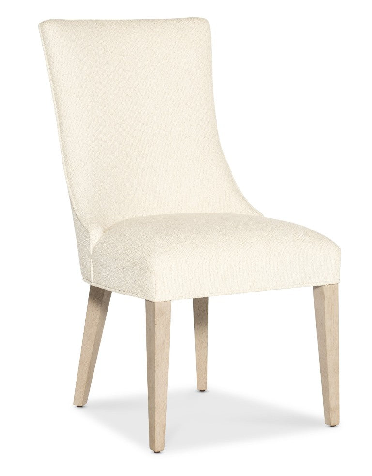 Hooker Furniture Westwood Plush Upholstered Side Chair With Performance Fabric, Tapered Wood Legs, Limestone Finish 25.50 L x 20.50W x 38.50H 6133-75510-80