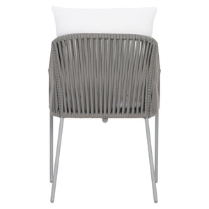 Bernhardt Bernhardt Amalfi Outdoor Arm Chair With Slate Gray Aluminum Frame, Braided Rope & Charcoal Cushions X03542Q