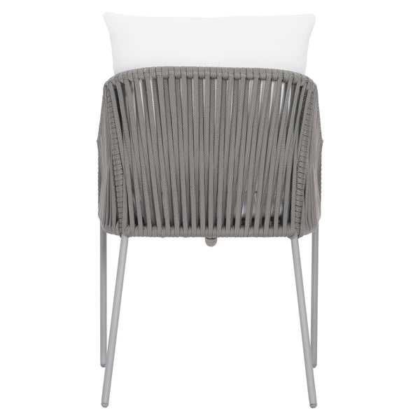 Bernhardt Bernhardt Amalfi Outdoor Arm Chair With Slate Gray Aluminum Frame, Braided Rope & Charcoal Cushions X03542Q