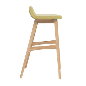 English Elm Christopher Knight Home® - BAR STOOL Stylish Fabric Seat with Small Backrest and Wood Finish, Supportive Comfort for Home Bar Green 58919.00FGTE