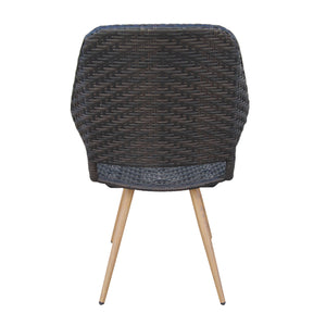 English Elm Christopher Knight Home® - LARYN Rattan Dining Chair Set of 2 – Brown Multi Wicker with Wood-Finish Iron Legs, Cushioned Comfort 62949.00MBRN