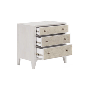 A.R.T. Furniture Mezzanine Mirrored Nightstand In Dove Gray - Stylish Storage, Usb Ports, And Antique Finish For Modern Rooms Light Gray Parawood And Poplar Solids,Maple Veneer,Mirror 325140-2249