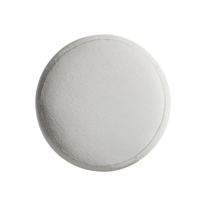 Bernhardt Bernhardt Sculptural Ash Hair-On-Hide Ottoman With Stitched Round Seat & Polished Stainless Base N1501O