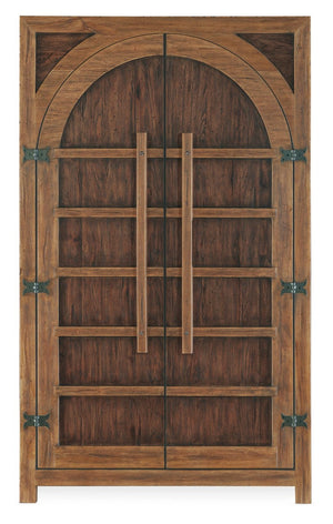 Hooker Furniture Big Sky Wardrobe Rustic Pecky Hickory Arched Top Closet With Removable Rod, Adjustable Shelves & Drawers 6700-90013-80