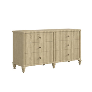 A.R.T. Furniture Haven Dresser - Timeless Cottage Design with Fluted Drawers and Ample Storage for Your Bedroom Elegance Blonde Oak 339130-2325