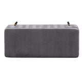 Homelegance By Top-Line Benicio Gold Finished and Grey Pleated Velvet Lift-Top Storage Bench Grey Velvet