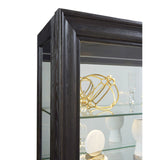 Framed Sliding Door 5 Shelf Curio Cabinet in Dark Brown Brown P021553 Pulaski Furniture