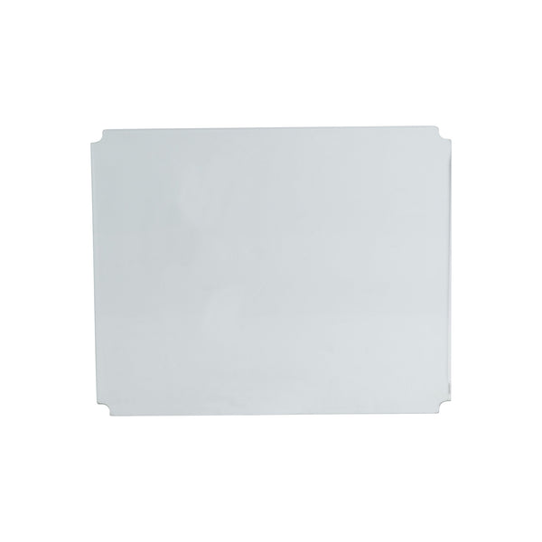 Bernhardt Bernhardt Kendo Side Table With Tempered Glass Top, Woven Abaca Shelf & Graphite Steel Frame, 22" Wide 328121