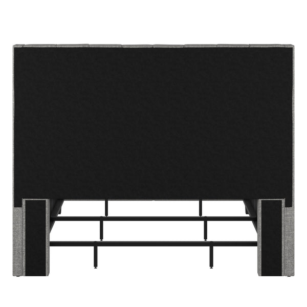 Homelegance By Top-Line Thorin Wingback Button Tufted Bed Grey Linen
