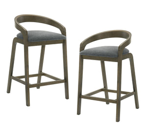 VIG Furniture Modrest Vougler - Modern Grey Fabric + Wenge Counter Chair (Set of 2) VGMA-MI1204-GRYWNG