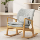 Christopher Knight Home® Noble House Solid Wood Rocking Chair With Light Gray Linen Cushion