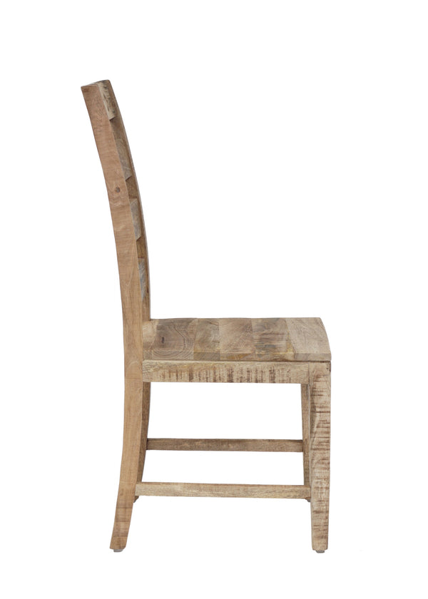Porter Designs Porter Berkshire Rustic Solid Mango Wood Dining Chair Set Of 2 - Classic Ladderback Design Brown Wood 07-117-02-6643