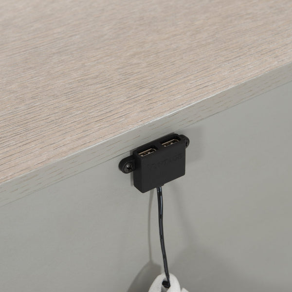 Bernhardt Bernhardt Lunula Sculptural Nightstand With Textured Resin Fronts, Concrete Bases & Usb Charging 309230