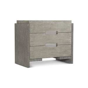 Bernhardt Bernhardt Foundations Nightstand With Cerused Acacia Grain, 3 Soft-Closing Drawers & Usb Charging 306232