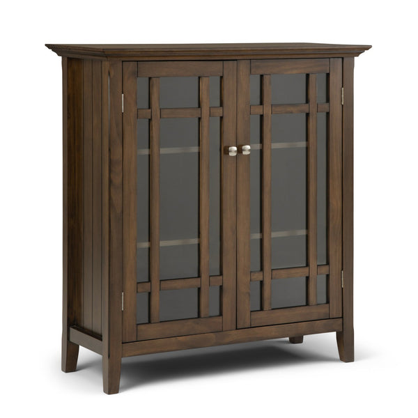 English Elm Bedford Medium Storage Cabinet - Handcrafted Rustic Charm With Adjustable Shelves & Glass Doors B136P158476