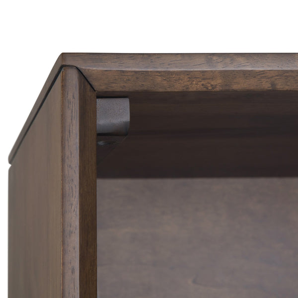English Elm Banting Mid-Century Modern Bookcase – Walnut Brown With Metal Frame, Adjustable Shelves & Drawers B136P158465