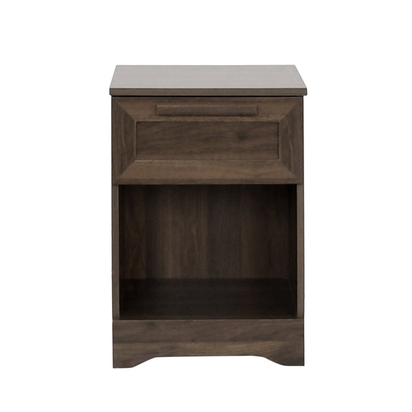 English Elm Christopher Knight Home® - DELANEY Faux Wood 1-Drawer Nightstand with Bottom Shelf, Moisture-Resistant MDF, Compact Chic Walnut 71138.00WALN