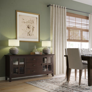 English Elm Artisan Large Sideboard Buffet - Elegant Dark Chestnut Brown, Functional Storage, Timeless Design B136P158417