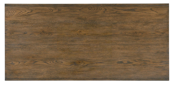 Hooker Furniture Chapman Rustic Writing Desk In White Oak With Hand‑Hammered Pewter Accents, Keyboard Drawer, 60" 6033-10458-85