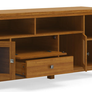 English Elm Cosmopolitan 72" Wide Tv Media Stand - Handcrafted Solid Wood In Light Golden Brown For Modern Living B136P158555