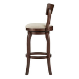 Homelegance By Top-Line Beckham 29-Inch High Back Swivel Bar Stool Beige Rubberwood