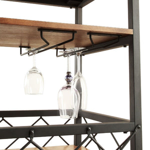 Homelegance By Top-Line Rafferty Rustic Serving Cart Oak Wood