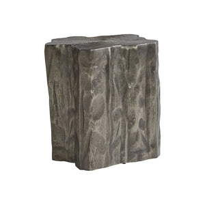 Bernhardt Bernhardt Elba Graphite Faux Bois Outdoor Accent Table — Cast Aluminum, Sculptural All-Weather Side Table X04179