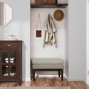 English Elm Carlson Small Ottoman Bench - Versatile Greige Entryway Seating With Mid-Century Style & Comfort B136P159238