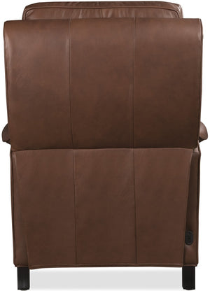 Hooker Furniture Wrenn Recliner With Power Headrest And Usb Charging — Semi-Aniline Leather, Bustle Back Comfort Brown RC829-PH-087