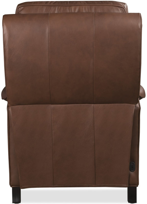 Hooker Furniture Wrenn Recliner With Power Headrest And Usb Charging — Semi-Aniline Leather, Bustle Back Comfort Brown RC829-PH-087