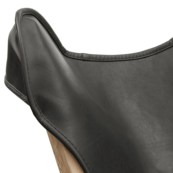 Homelegance By Top-Line Kosmo Genuine Top Grain Leather Tripolina Sling Chair Natural Leather