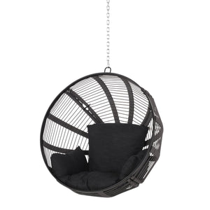 English Elm Christopher Knight Home® - WASHINGTON Therese Rope Weave Hanging Chair with 8ft Chain, Water-Resistant Cushions, Indoor/Outdoor Comfort 71223.00GBLK