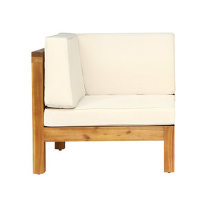English Elm Brava Acacia Wood Outdoor Sectional Chair with Cross-back Slat Seat for Patio Decks 64492.00BGE