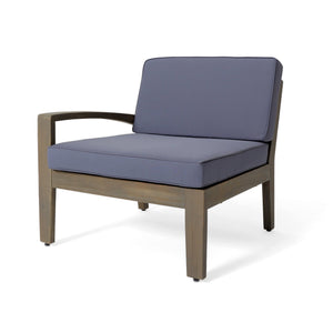 English Elm Grenada Acacia Hardwood Outdoor Sectional with Water Resistant Cushions Patio Set 63702.00GDGRY
