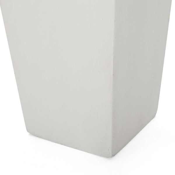 English Elm Ella Handcrafted Cast Stone Outdoor Planter Tapered Architectural Design for Patio 69576.00WHI