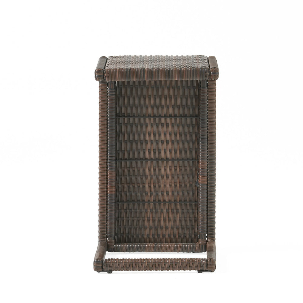 English Elm Christopher Knight Home® - BUCHAREST End Table — Weather-Resistant PE Rattan Side Table in Mixed Brown, U-Shaped Space-Saver (90) 57663.00