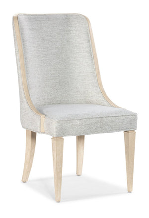 Hooker Furniture Nouveau Sandstone Host Chair With Sand Silk-Linen Upholstery, Slipper Silhouette & Oak Veneer Trim 6500-75500-80