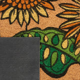 Nourison WaverlyWav17 Greetings WGT51 Machine Made Tufted  Indoor/Outdoor Floral  Rug Yellow, Yellow 100% Coir 99446771872