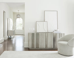 Bernhardt Bernhardt Tempo Buffet With Sandblasted Aluminum Overlays, Wire-Brushed Oak & Satin Nickel Base (68"W) 346134