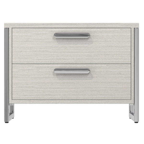Bernhardt Bernhardt Stratum Mist Nightstand With Polished Nickel Accents, Soft-Close Drawers & Usb Charging 325232