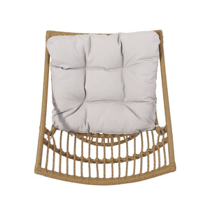 English Elm Christopher Knight Home® - ELAINE Wicker High-Back Chair Light Brown — Boho PE Rattan Papasan with Iron Frame, Weather-Resistant Cushion 71842.00LBGE