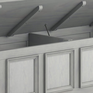 English Elm Amherst Solid Wood Storage Bench In Fog Grey – Elegant, Durable Entryway Seating With Hidden Storage B136P158337