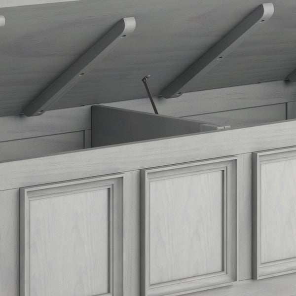 English Elm Amherst Solid Wood Storage Bench In Fog Grey – Elegant, Durable Entryway Seating With Hidden Storage B136P158337