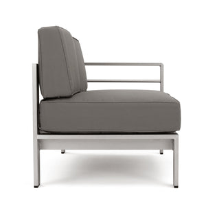 English Elm Cape Coral Outdoor Sectional Sofa Set with Aluminum Frame and Glass Top Coffee Table 57589.00