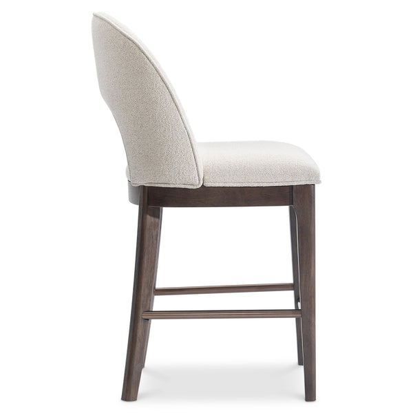 Bernhardt Bernhardt Raff Upholstered Counter Stool Sculptural Wood Base Modern Kitchen Bar L25589
