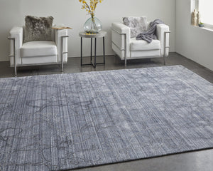 Feizy Rugs Whitton Handwoven Wool & Viscose Rug - Contemporary Abstract Design For Stylish Home Decor Gray,Blue Viscose,Wool Wtn8892fnvy000f00