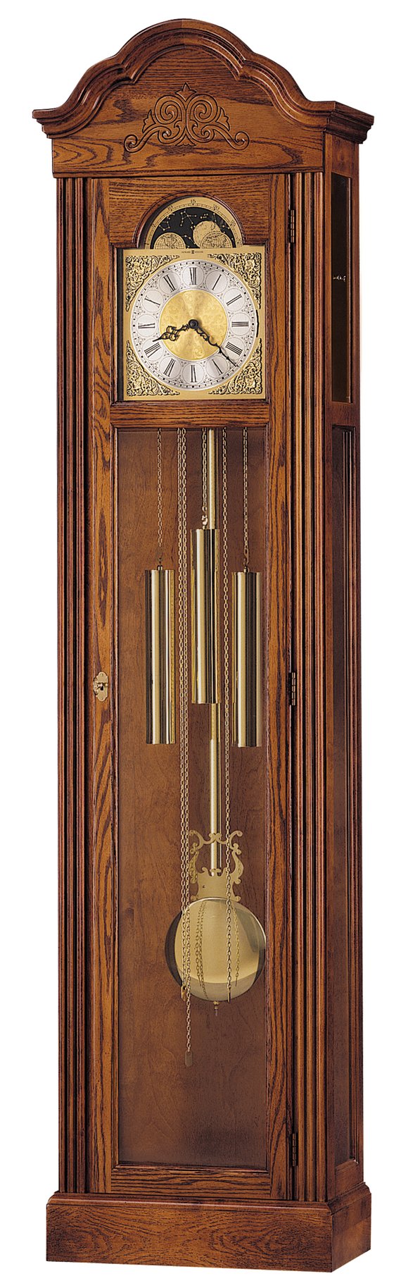 Hekman Furniture 610519 Ashley Grandfather Clock - Elegant Oak Design, Westminster Chime, Moon Phase, And Security Lock Yorkshire Oak Ashley Grandfather Clock 610519