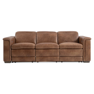 Bernhardt Bernhardt Lioni Leather Power Motion Sofa With Usb, Motorized Recline, Bustle Back Comfort, 93.5" Wide 9567RHO