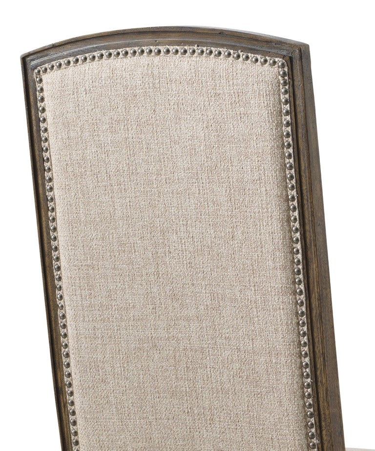 Hooker Furniture Rhapsody Side Chair In Walnut Rustic Finish With Aurora Ecru Upholstery — Distressed Vintage Charm 5070-75410