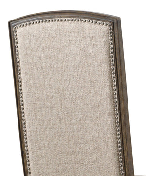 Hooker Furniture Rhapsody Side Chair In Walnut Rustic Finish With Aurora Ecru Upholstery — Distressed Vintage Charm 5070-75410